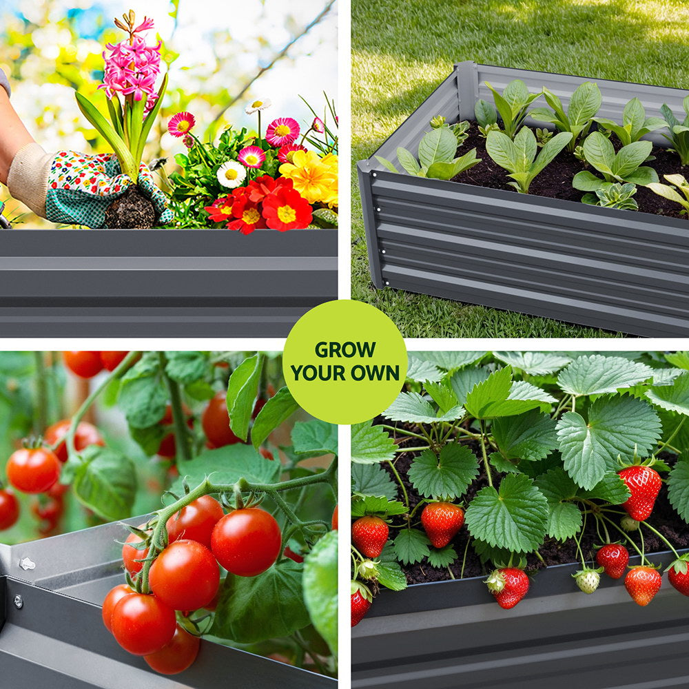 Green Fingers Garden Bed 80X60X30cm Planter Box-5