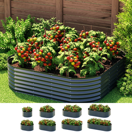 Green Fingers Garden Bed 9 In 1 Modular Planter Box Raised Container Galvanised-0