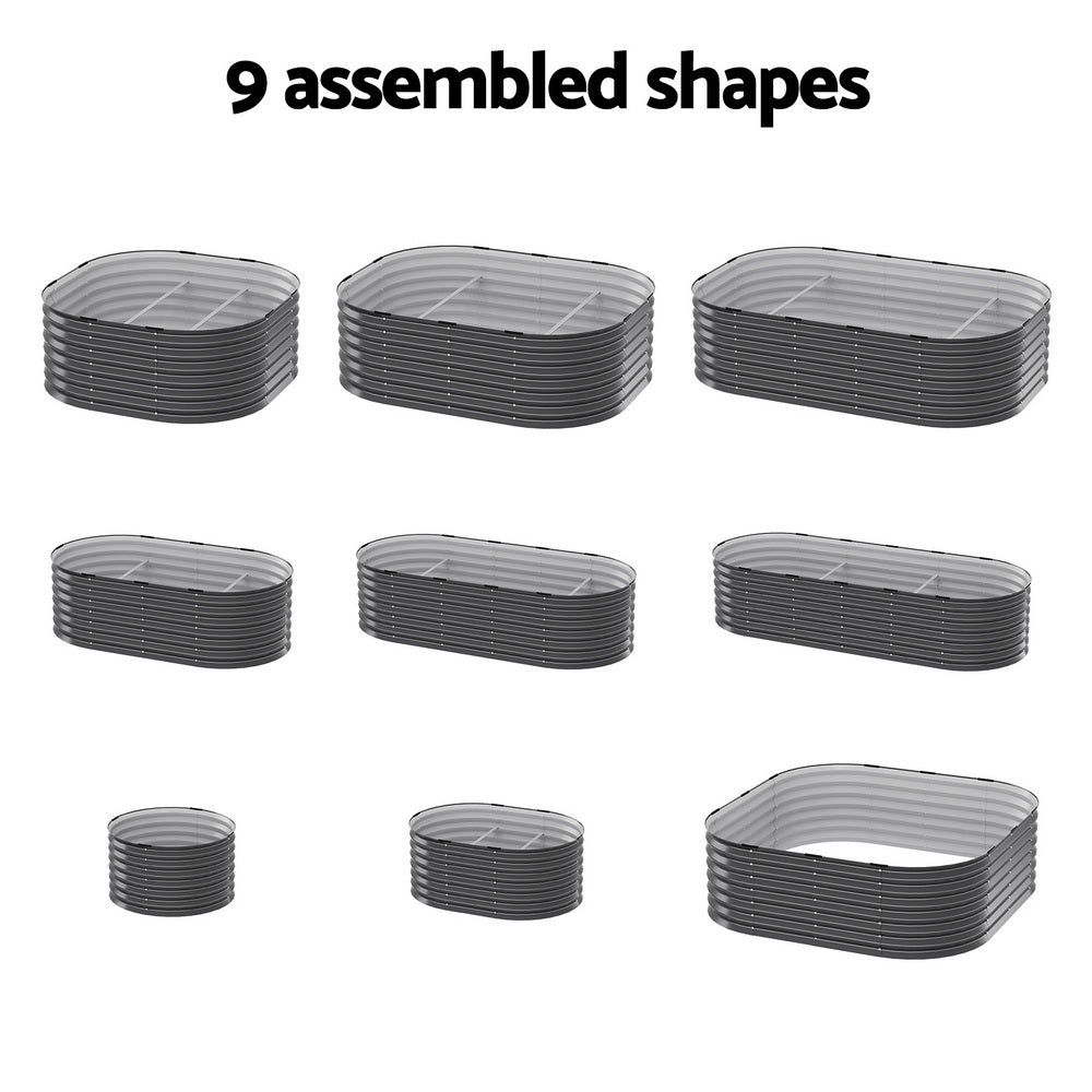 Green Fingers Garden Bed 9 In 1 Modular Planter Box Raised Container Galvanised-4