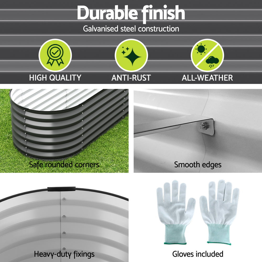 Green Fingers Garden Bed 9 In 1 Modular Planter Box Raised Container Galvanised-5