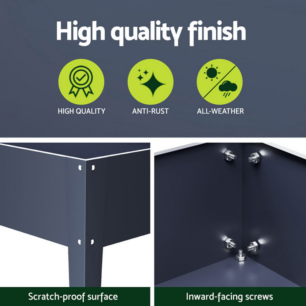 Green Fingers Raised Garden Bed x2 Elevated 100X40X80cm Planter Box Raised Container Herb-4