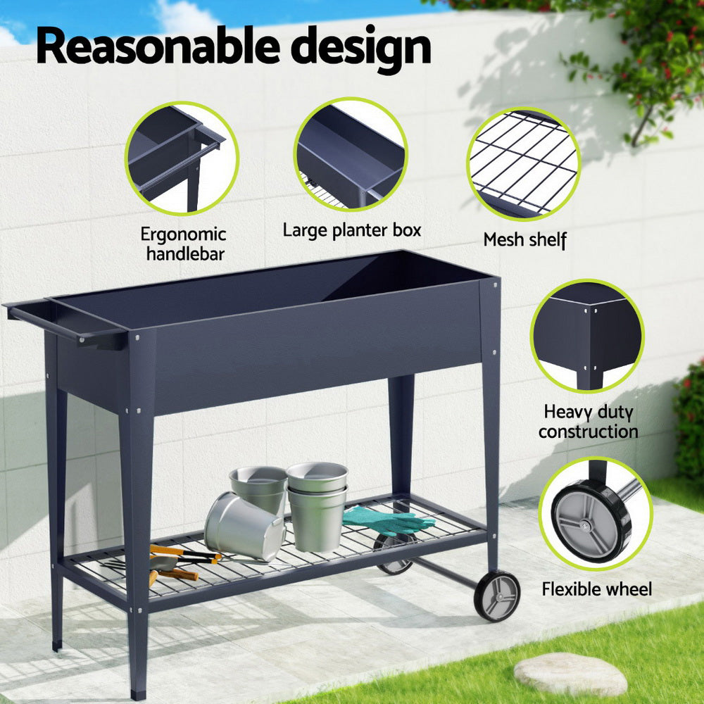 Green Fingers Raised Garden Bed x2 Elevated 100X40X80cm Planter Box Raised Container Herb-5