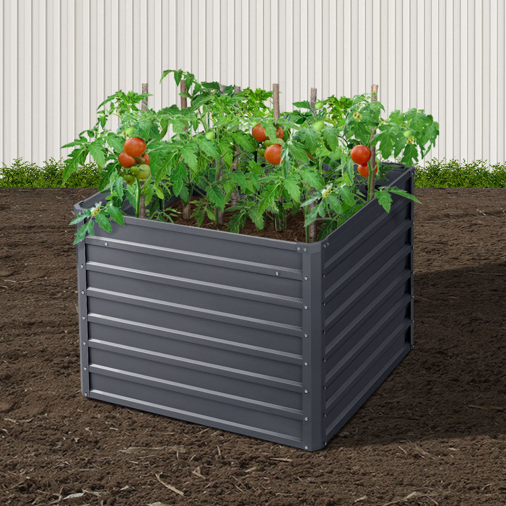 Green Fingers 2x Garden Bed 100x100x77cm Planter Box Raised Container Galvanised-7