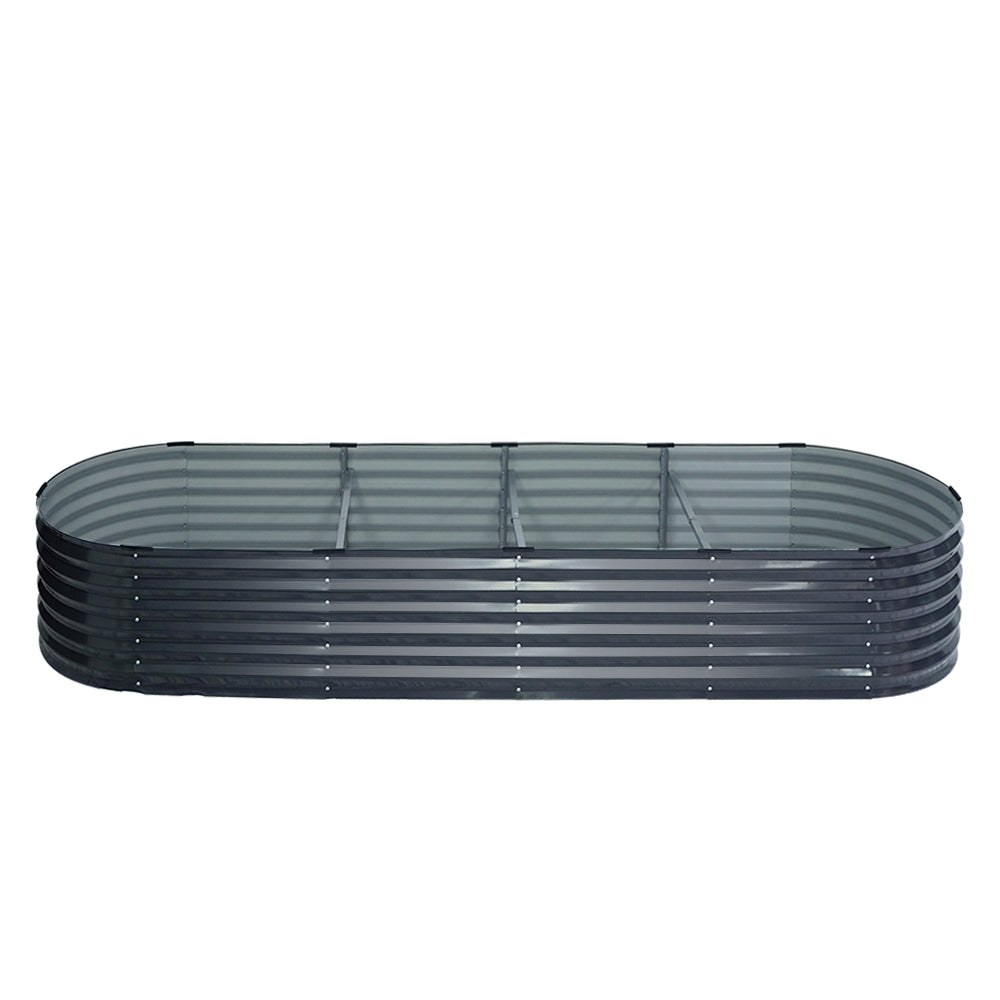 Green Fingers Garden Bed 320X80X42cm Oval Planter Box Raised Container Galvanised-0