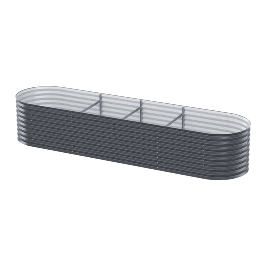 Green Fingers Garden Bed 320X80X56cm Oval Planter Box-0