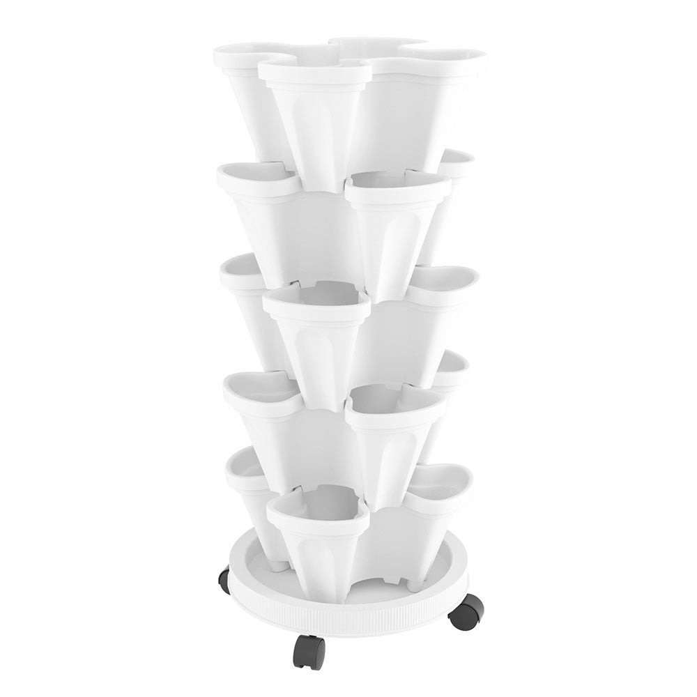 Green Fingers Garden Bed 5 Tier Vertical Garden Strawberry Stackable Planters Herbs Petunias-6