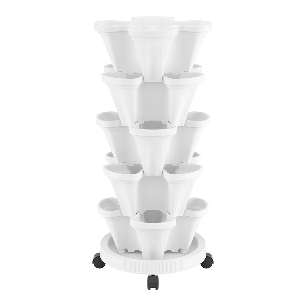 Green Fingers Garden Bed 5 Tier Vertical Garden Strawberry Stackable Planters Herbs Petunias-2