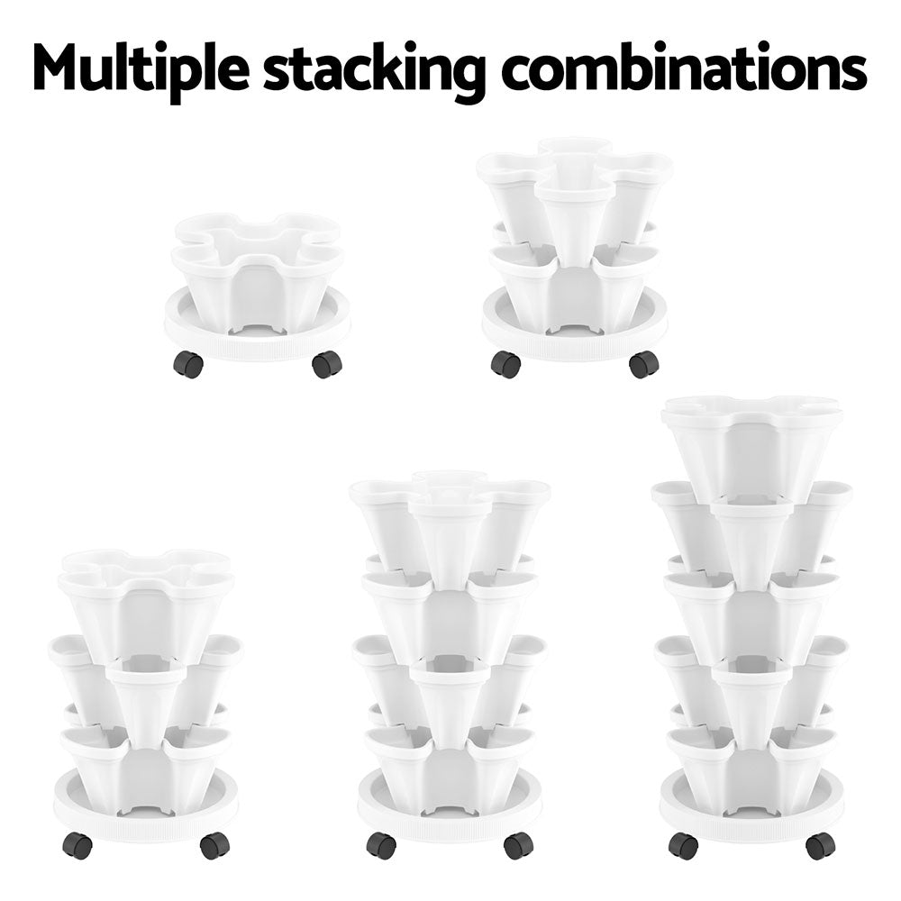 Green Fingers Garden Bed 5 Tier Vertical Garden Strawberry Stackable Planters Herbs Petunias-4