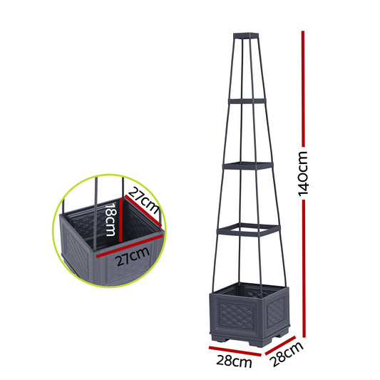 Green Fingers Self Watering Planter with Trellis Adjustable Height Modular Tomato Box 4 Layer 140cm