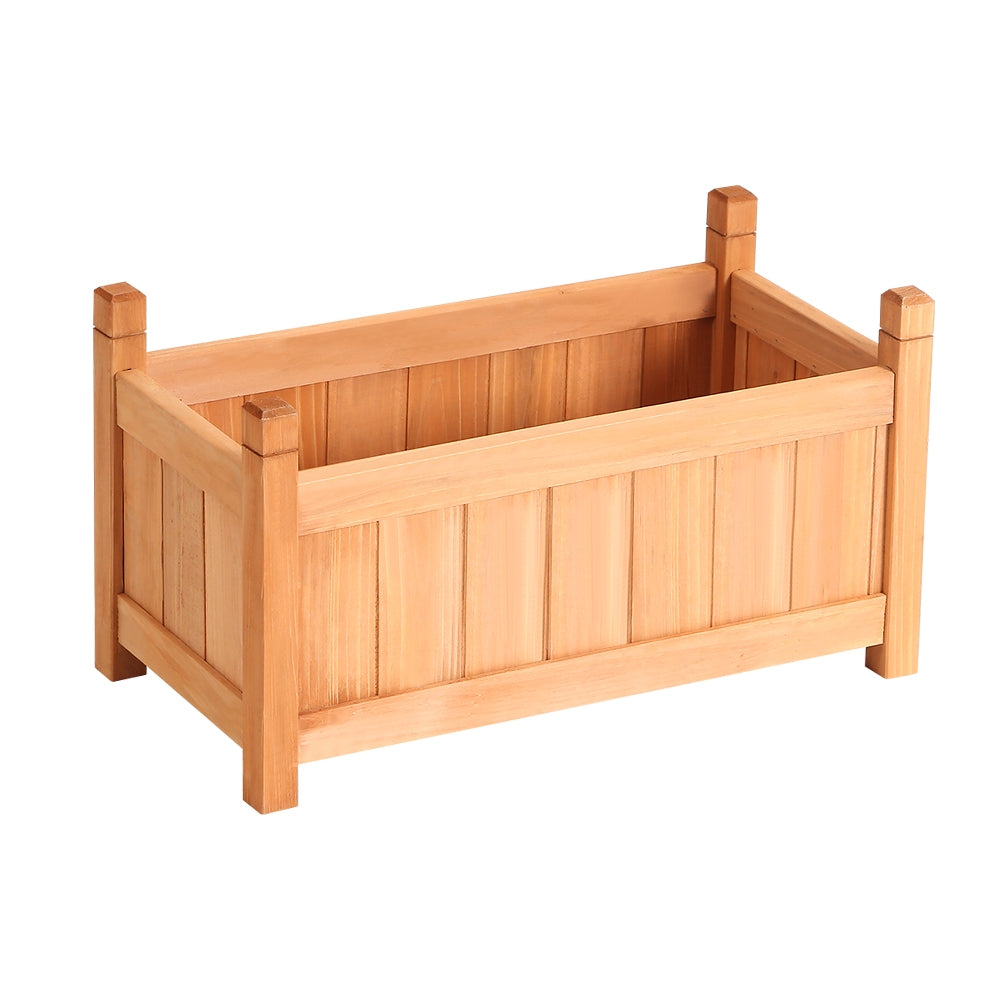 Green Fingers Garden Bed 60x30x33cm Wooden Planter Box Raised Container Growing-0