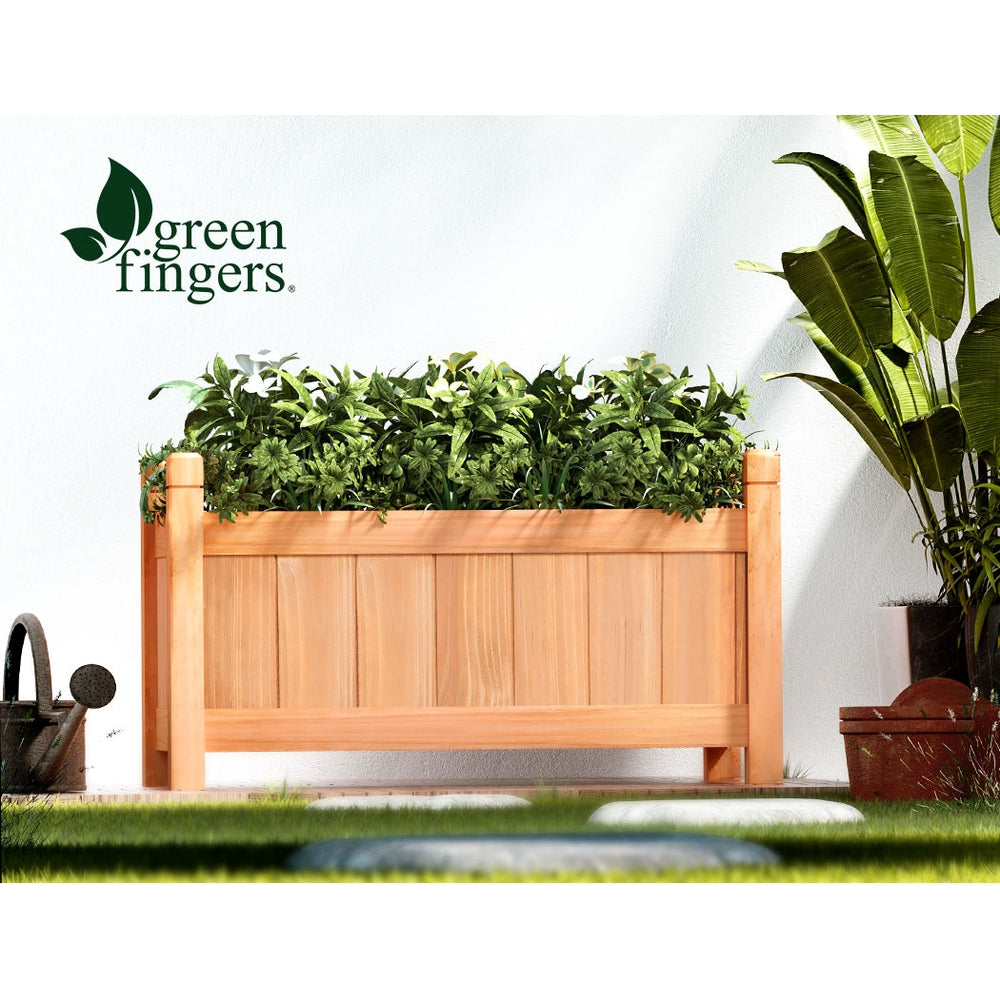 Green Fingers Garden Bed 60x30x33cm Wooden Planter Box Raised Container Growing-5
