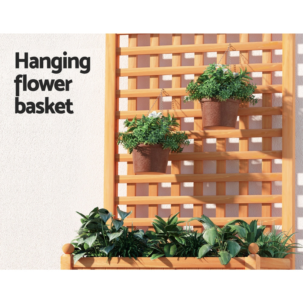 Green Fingers Garden Bed Wooden 64x35x115cm Planter Raised Box Container Trellis-4