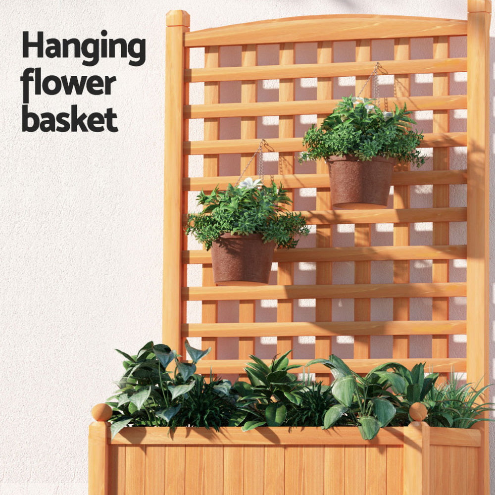 Green Fingers 2X Garden Bed Wooden 64x35x115cm Planter Raised Box Container Trellis-4