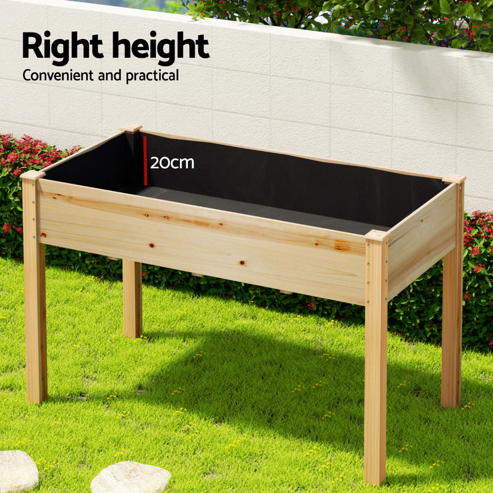 Green Fingers Raised Garden Bed 2x Elevated 120x60x80cm Wooden Planter Box Container-5