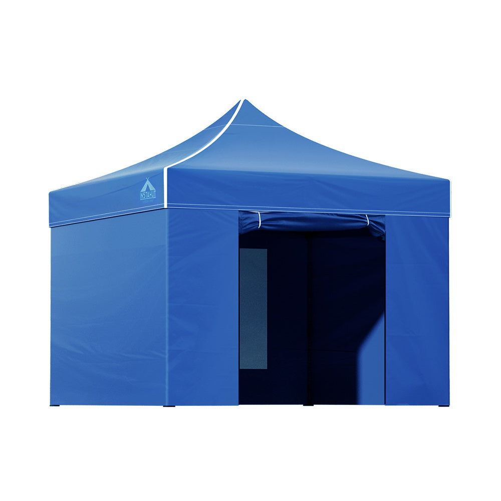 Instahut Gazebo Pop Up Marquee 3x3 Folding Tent Wedding Gazebos 500D Oxford Blue-0