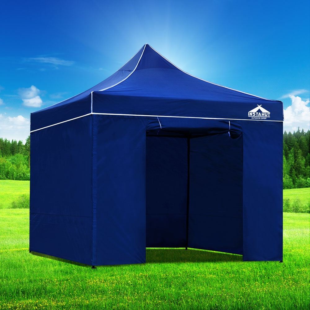 Instahut Gazebo Pop Up Marquee 3x3 Folding Tent Wedding Gazebos 500D Oxford Blue-6