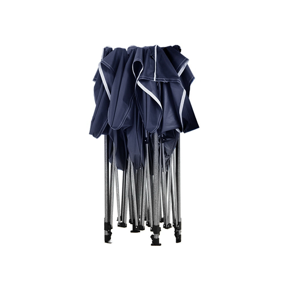 Instahut Gazebo Pop Up Marquee 3x3 Folding Tent Gazebos Camping 500D Oxford Navy-2