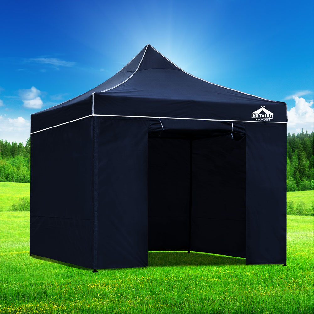 Instahut Gazebo Pop Up Marquee 3x3 Folding Tent Gazebos Camping 500D Oxford Navy-6