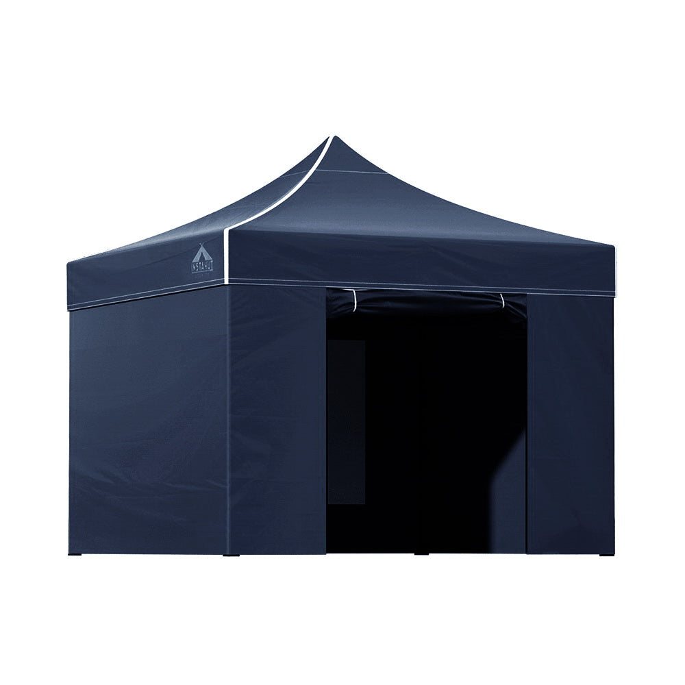 Instahut Gazebo Pop Up Marquee 3x3 Folding Tent Gazebos Camping 500D Oxford Navy-7