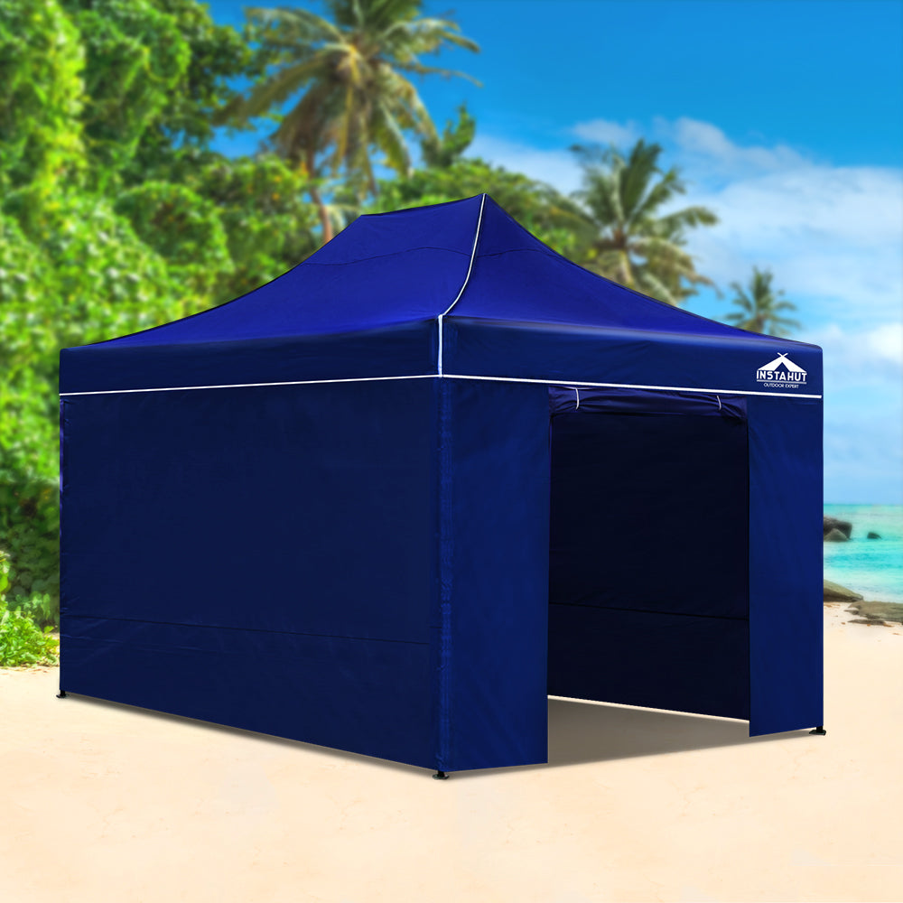 Instahut Gazebo 3x4.5 Pop Up Marquee Folding Tent Wedding Gazebos Camping Outdoor Shade Canopy Blue-7