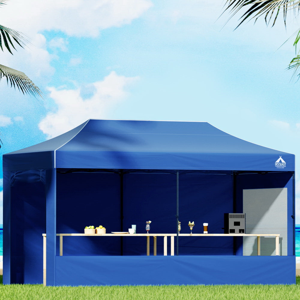 Instahut Gazebo 3x6 Pop Up Marquee Folding Tent Wedding Gazebos Camping Outdoor Shade Canopy Blue-7