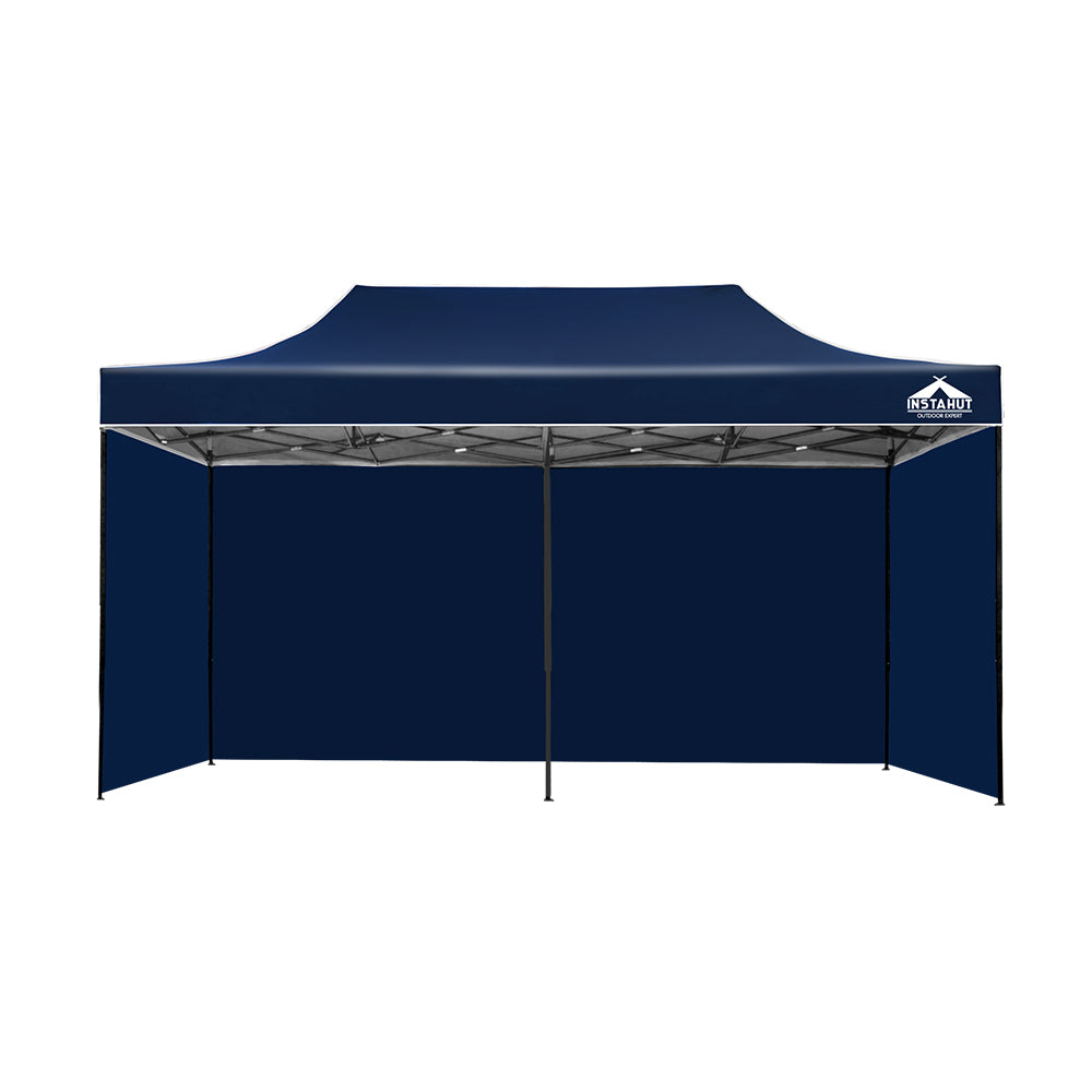 Instahut Gazebo Pop Up Marquee 3x6 Folding Tent Gazebos Camping 500D Oxford Navy-2