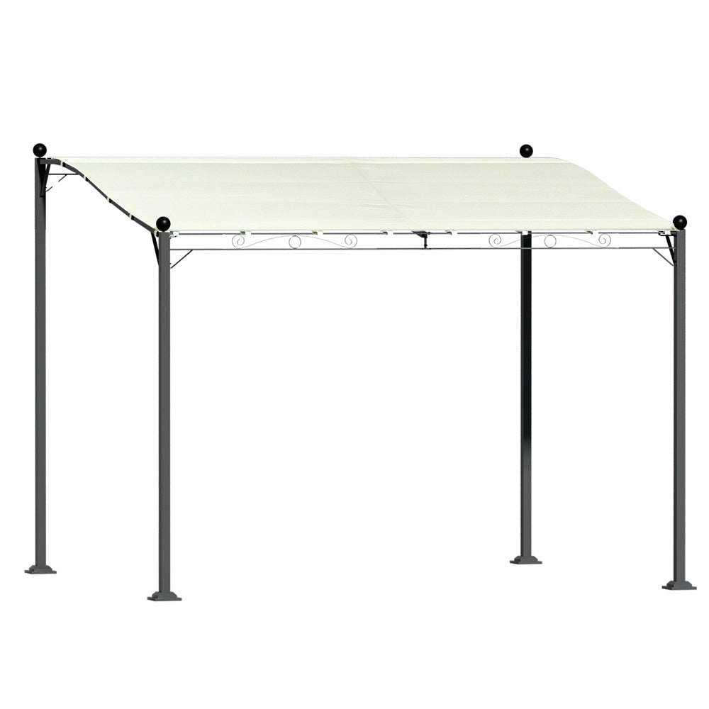 Instahut Gazebo Marquee 3m Outdoor Event Wedding Tent Camping Party Shade Iron Art Canopy Beige-0