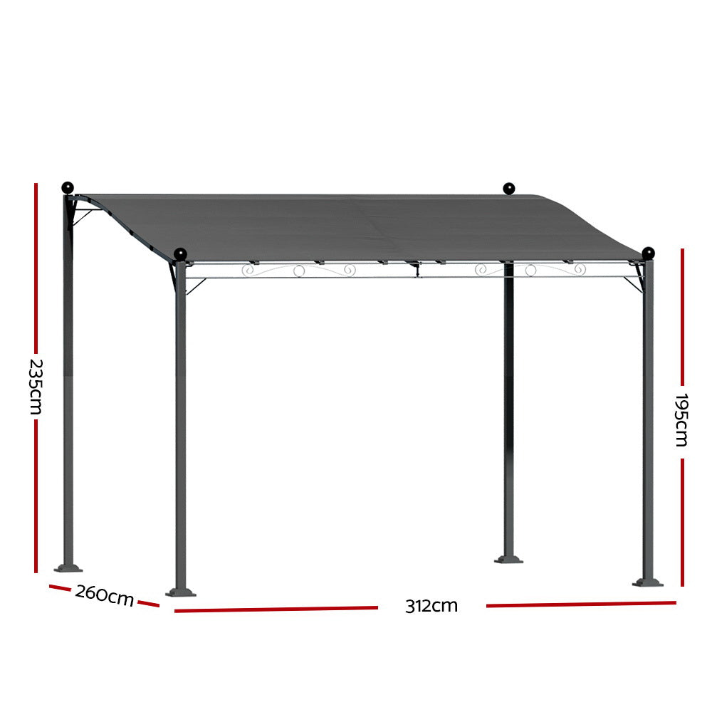 Instahut Gazebo Marquee 3m Outdoor Event Wedding Tent Camping Party Shade Iron Art Canopy Grey-1