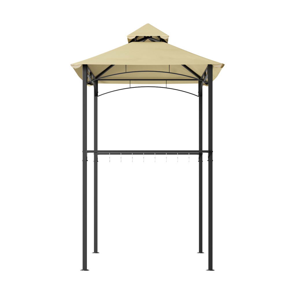 Instahut Gazebo Outdoor Patio Marquee BBQ Grill Shelter Garden Shade Hooks Beige-2