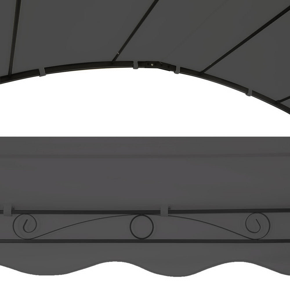 Instahut Gazebo Marquee 4x3m Outdoor Event Wedding Tent Camping Party Shade Iron Art Canopy Grey-2