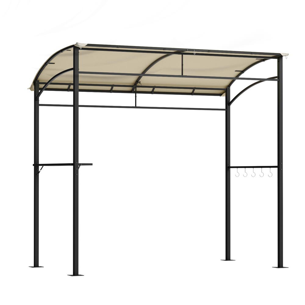 Instahut Gazebo Outdoor BBQ Grill Patio Garden Marquee Shade Shelter Shelf Hooks Beige-6
