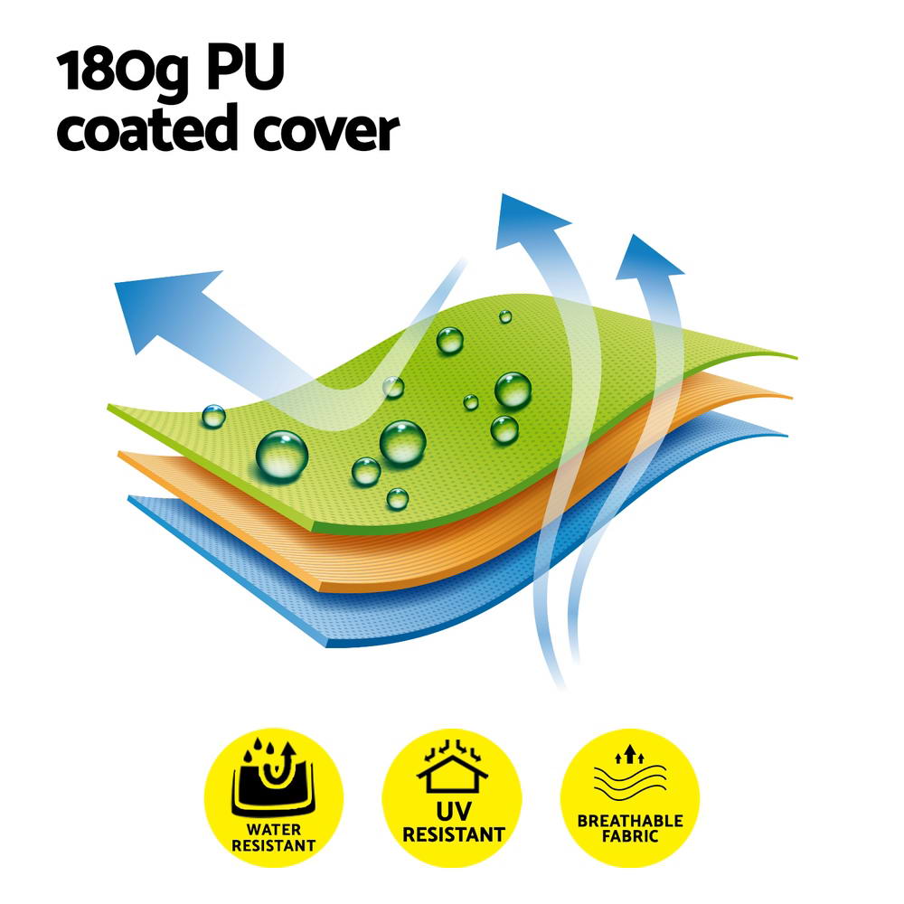 Instahut Gazebo Outdoor BBQ Grill Patio Garden Marquee Shade Shelter Shelf Hooks Beige-5