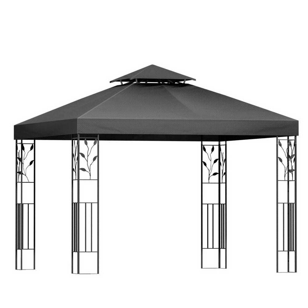 Instahut Gazebo 3x3m Marquee Outdoor Wedding Party Event Tent Home Iron Art Shade Grey-6