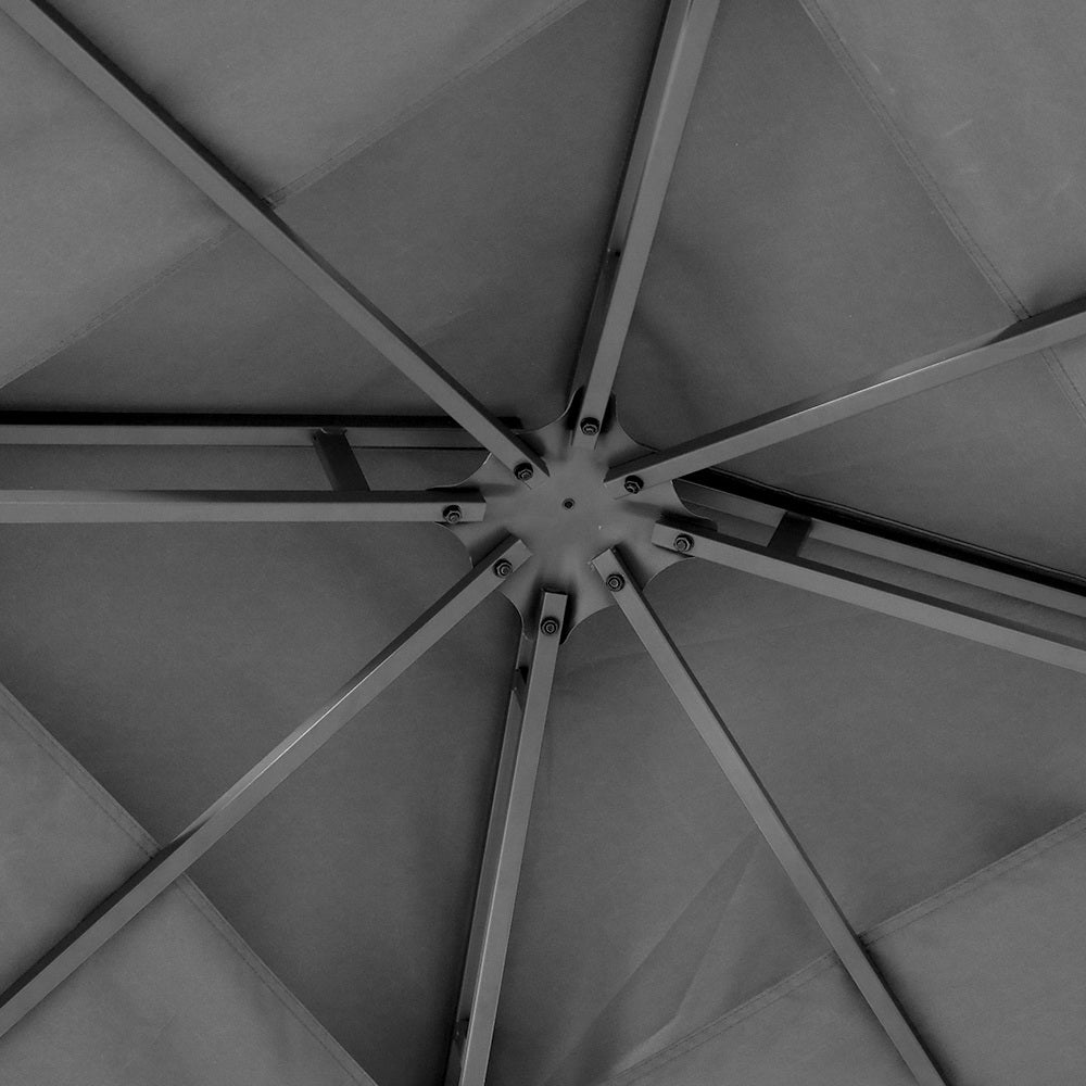 Instahut Gazebo 3x3m Marquee Outdoor Wedding Party Event Tent Home Iron Art Shade Grey-2