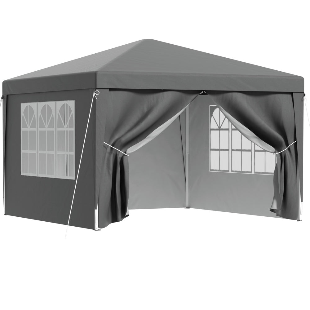 Instahut Gazebo 3x3 Pop Up Marquee Folding Tent Wedding Gazebos Camping Outdoor Shade Canopy Gray-0