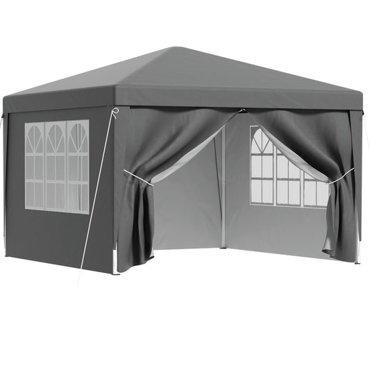 Instahut Gazebo 3x3 Pop Up Marquee Folding Tent Wedding Gazebos Camping Outdoor Shade Canopy Gray-0