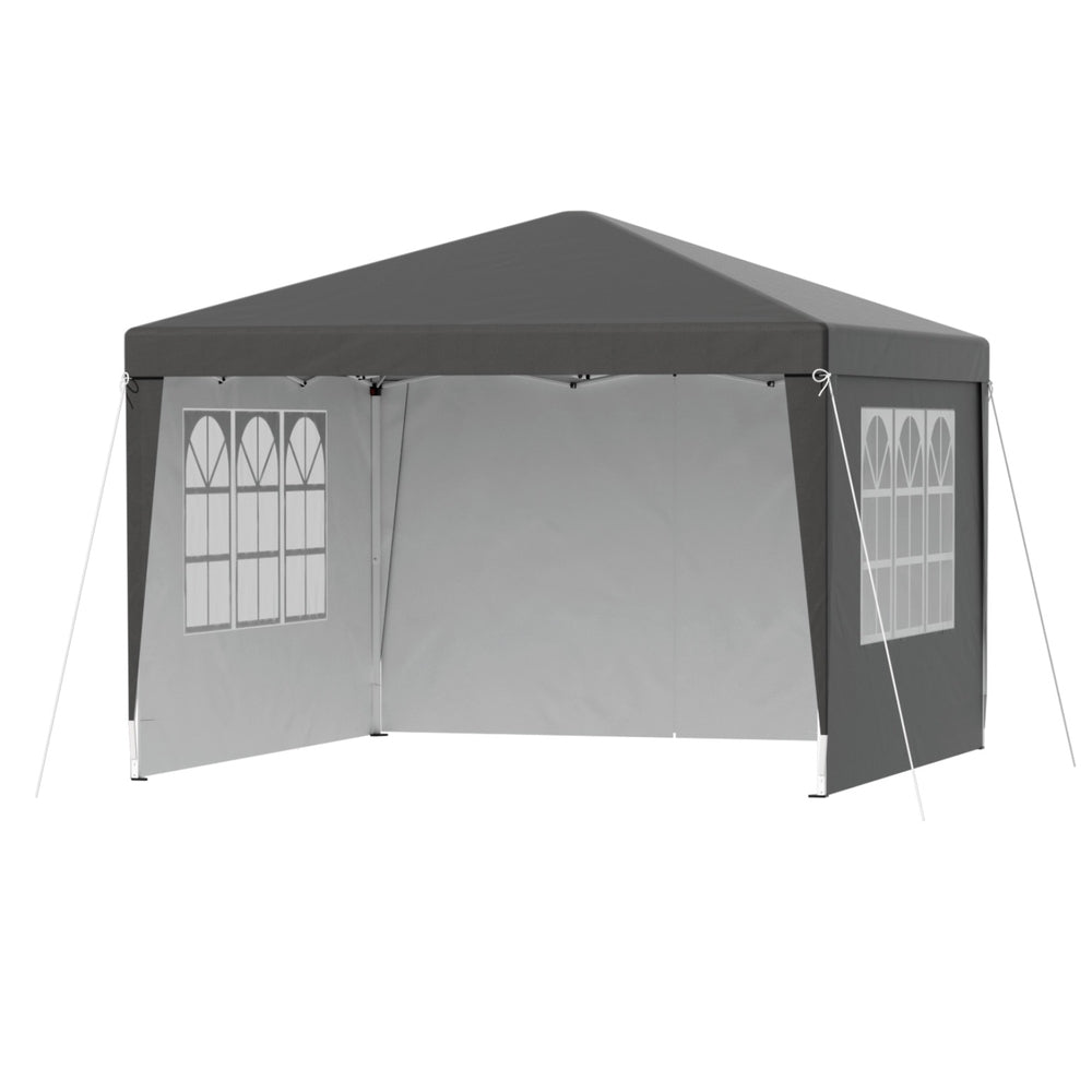 Instahut Gazebo 3x3 Pop Up Marquee Folding Tent Wedding Gazebos Camping Outdoor Shade Canopy Gray-2