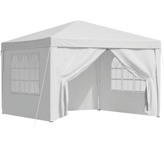 Instahut Gazebo 3x3 Pop Up Marquee Folding Tent Wedding Gazebos Camping Outdoor Canopy White-0