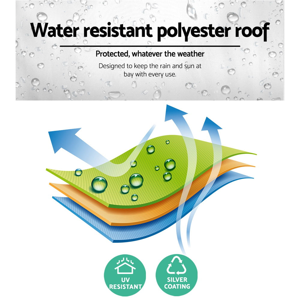 Instahut Gazebo Pop Up Marquee 3x3m Wedding Party Outdoor Camping Tent Canopy Shade Mesh Wall Black-5