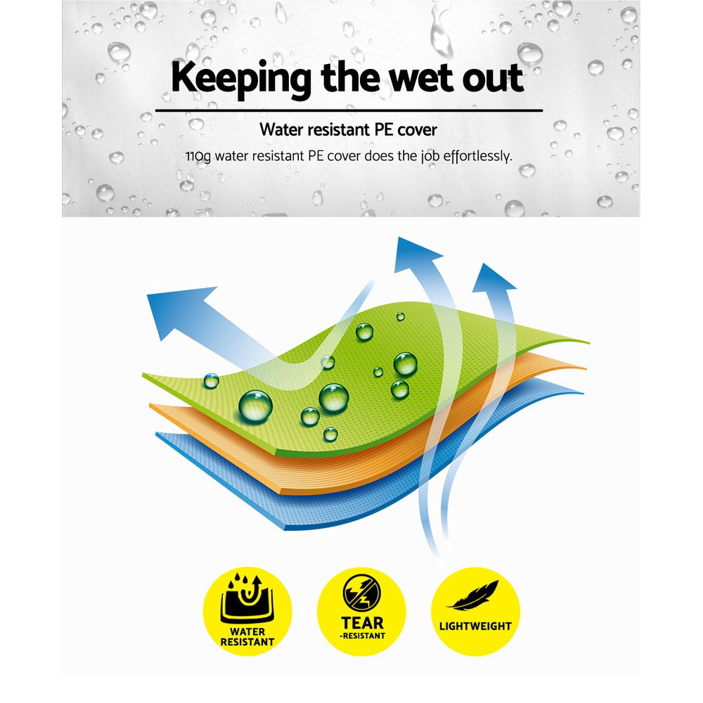 Instahut Gazebo Pop Up Marquee 3x6m Wedding Party Outdoor Camping Tent Canopy Shade Mesh Wall White-4