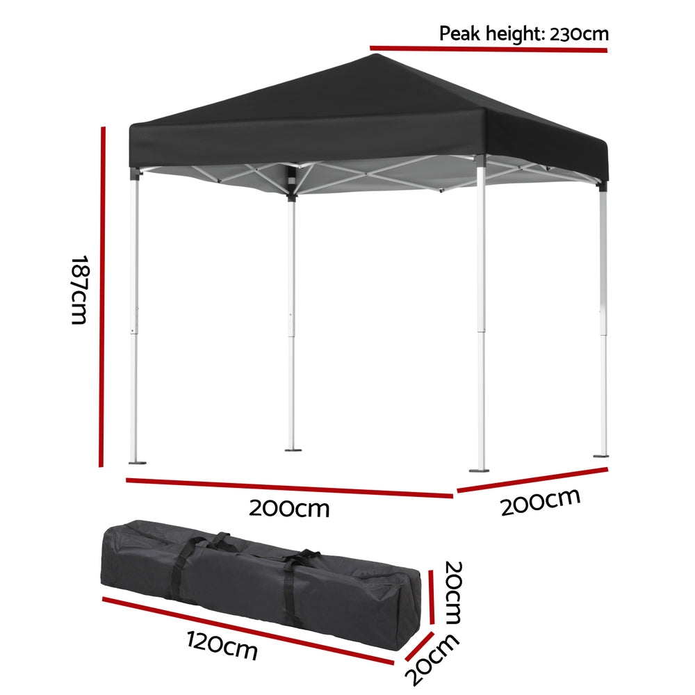 Instahut Gazebo 2x2m Outdoor Patio Garden Marquee Shade Black-1