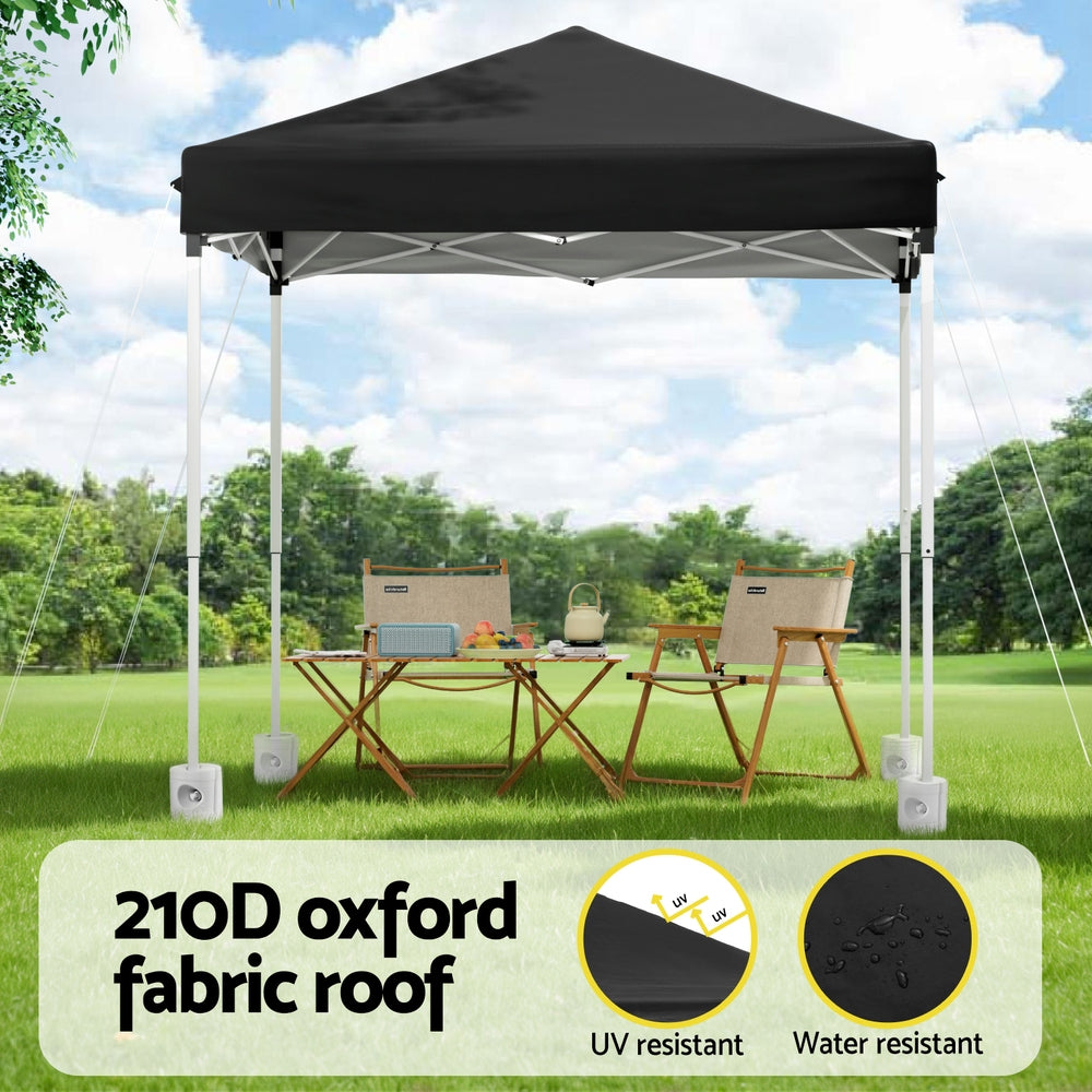 Instahut Gazebo 2x2m Outdoor Patio Garden Marquee Shade w/ Base Pods Black-3