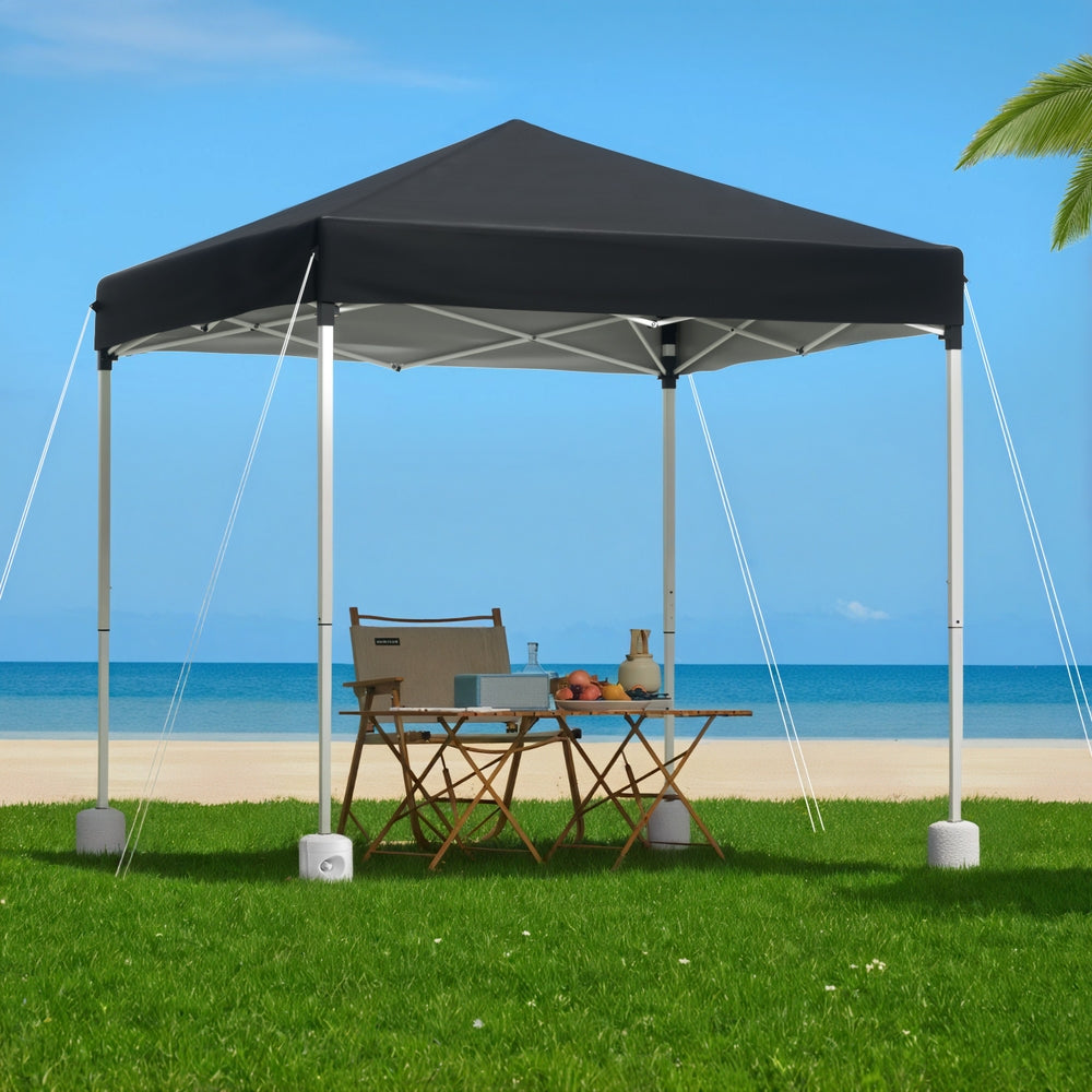 Instahut Gazebo 2x2m Outdoor Patio Garden Marquee Shade w/ Base Pods Black-6