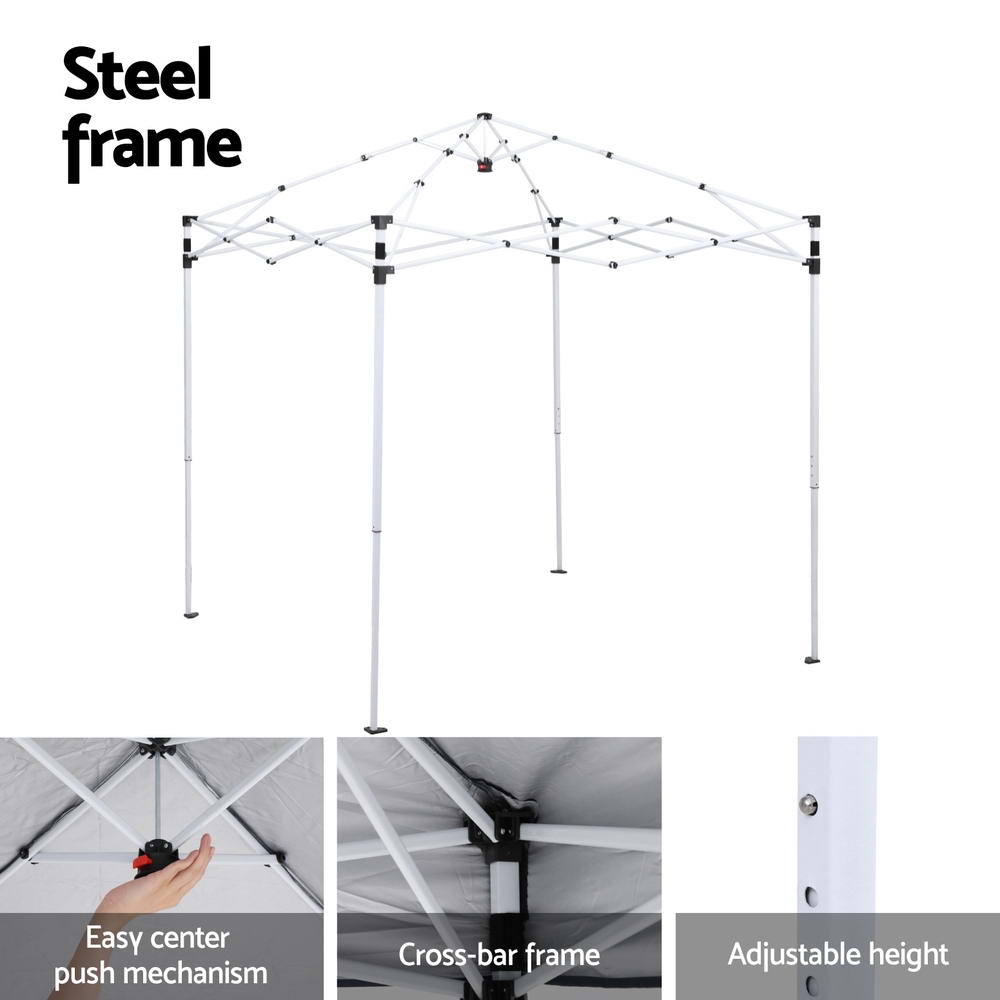 Instahut Gazebo 2x2m Outdoor Patio Garden Marquee Shade Grey-5