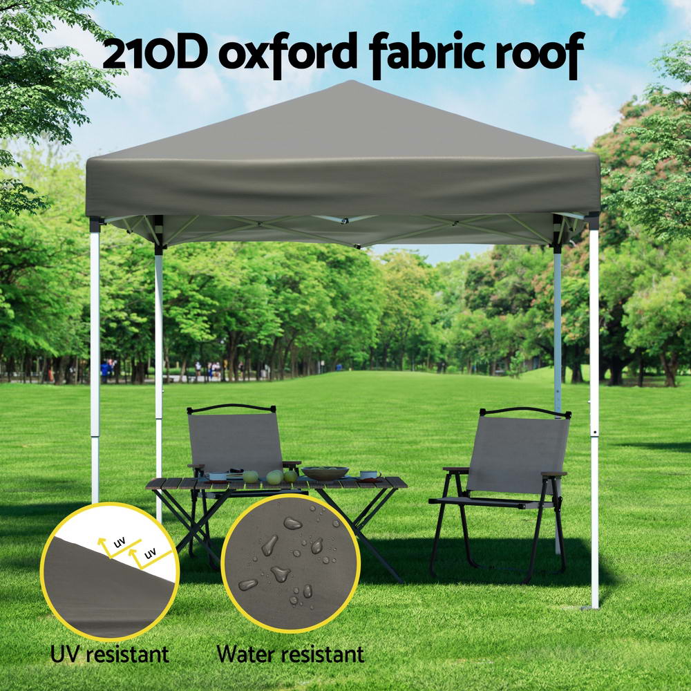 Instahut Gazebo 2x2m Outdoor Patio Garden Marquee Shade w/ Base Pods Grey-3