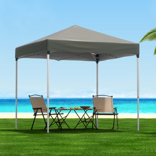 Instahut Gazebo 2x2m Outdoor Patio Garden Marquee Shade w/ Base Pods Grey-0
