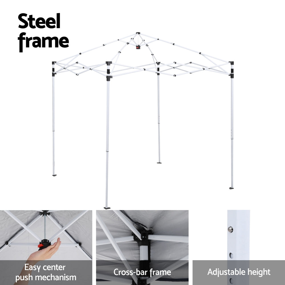 Instahut Gazebo 2x2m Outdoor Patio Garden Marquee Shade White-5