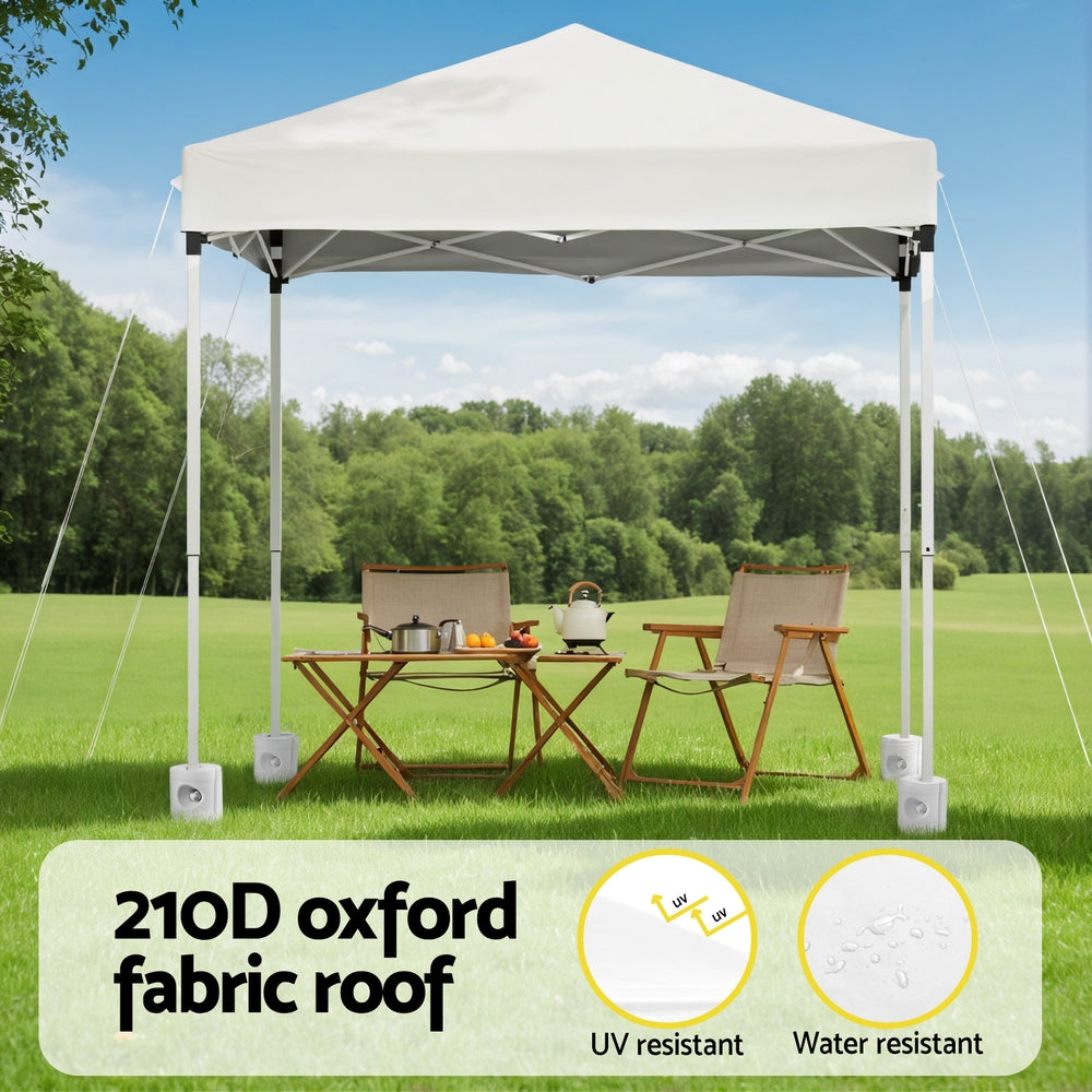 Instahut Gazebo 2x2m Outdoor Patio Garden Marquee Shade w/ Base Pods White-3