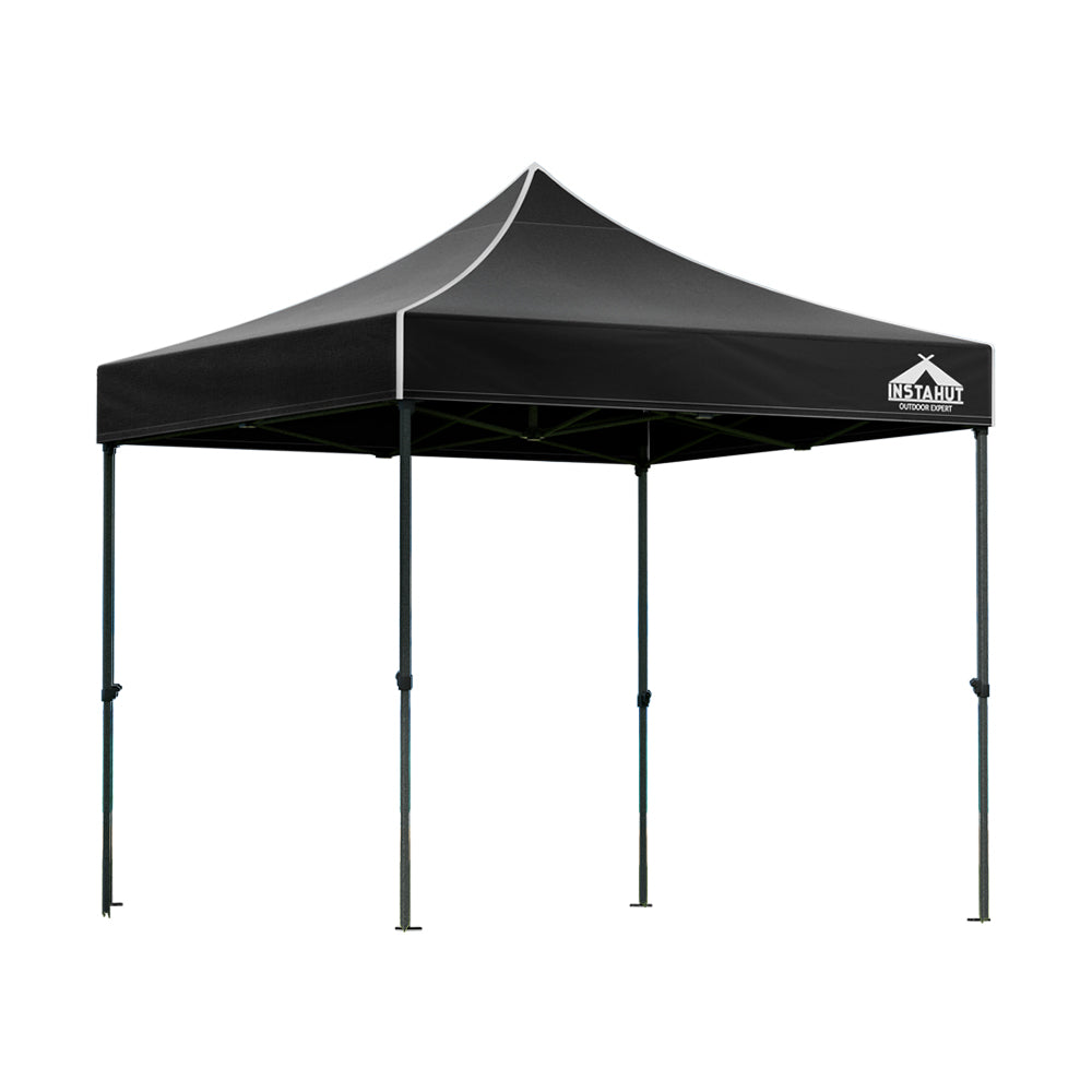 Instahut Gazebo Pop Up Marquee 3x3m Folding Tent Wedding Outdoor Camping Canopy Gazebos Shade Black-0