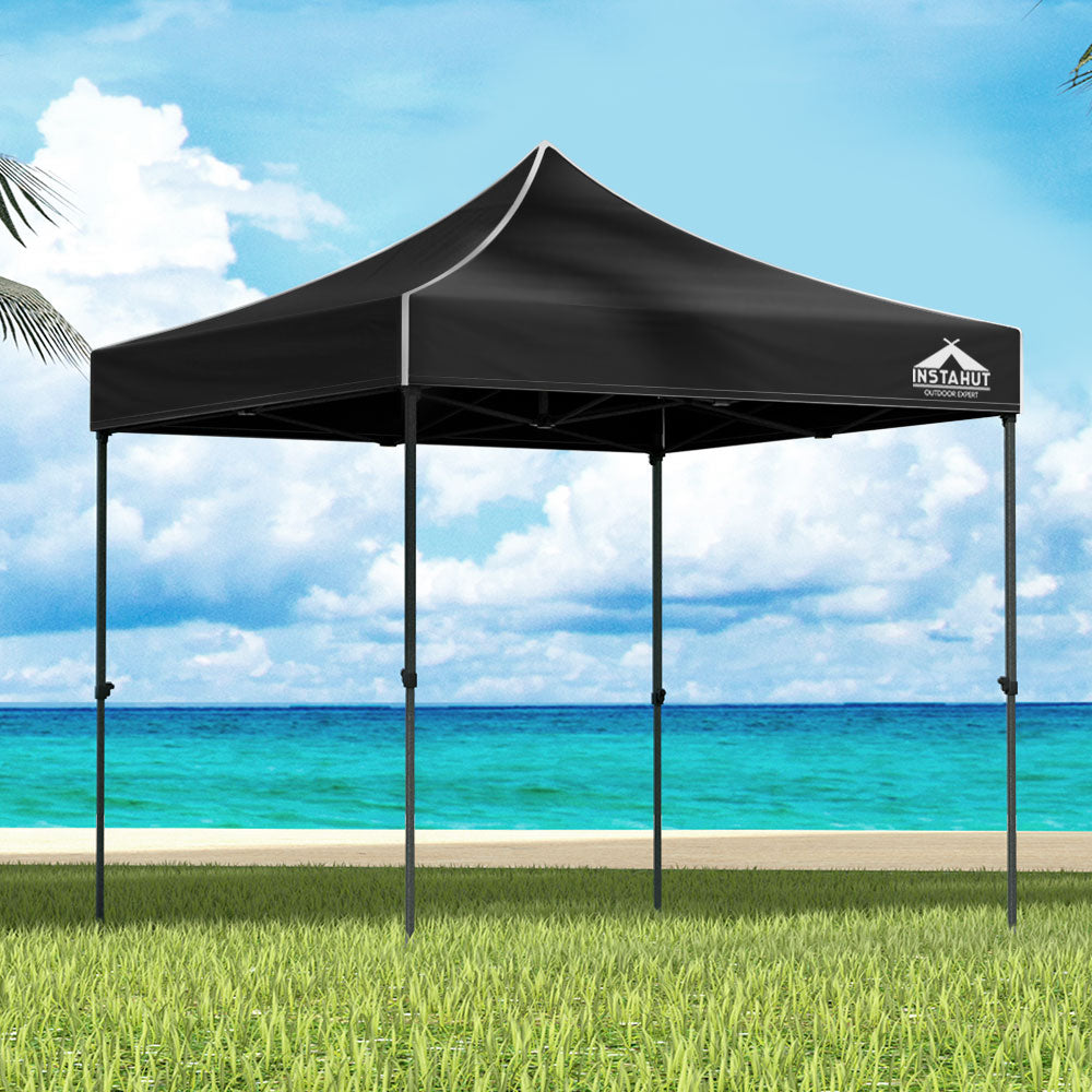 Instahut Gazebo Pop Up Marquee 3x3m Folding Tent Wedding Outdoor Camping Canopy Gazebos Shade Black-7